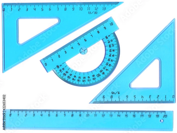 Obraz set of measurement instrument- protractor, ruler