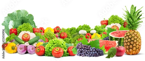 Obraz Colorful healthy fresh fruits and vegetables