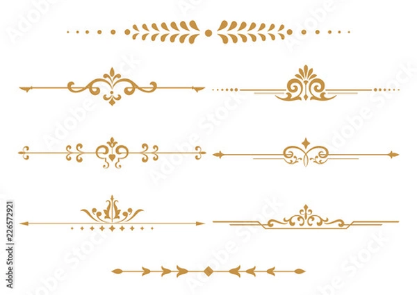 Fototapeta Vintage Set. Floral elements for design monograms, invitations, frames, menus and labels. Graphic design of the website, cafes, boutiques, hotels, wedding invitations.