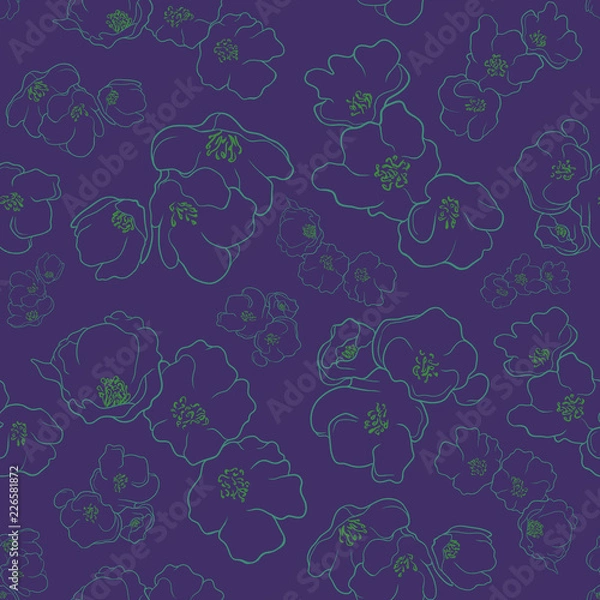 Fototapeta Flowers pattern Purple color background