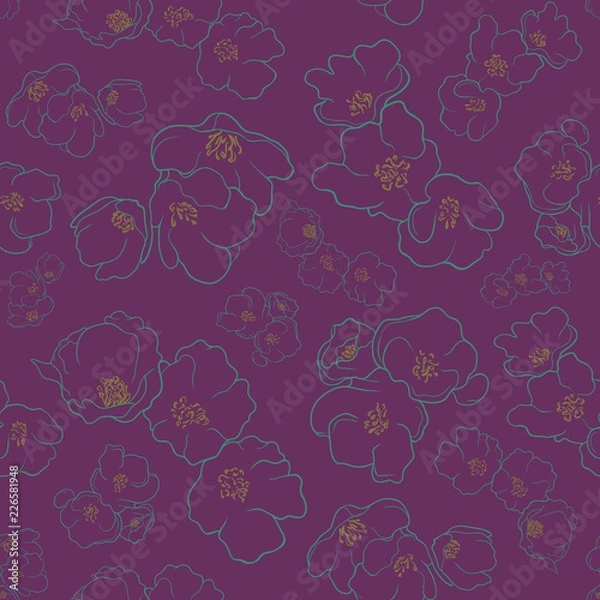 Fototapeta Flowers pattern Violet color background