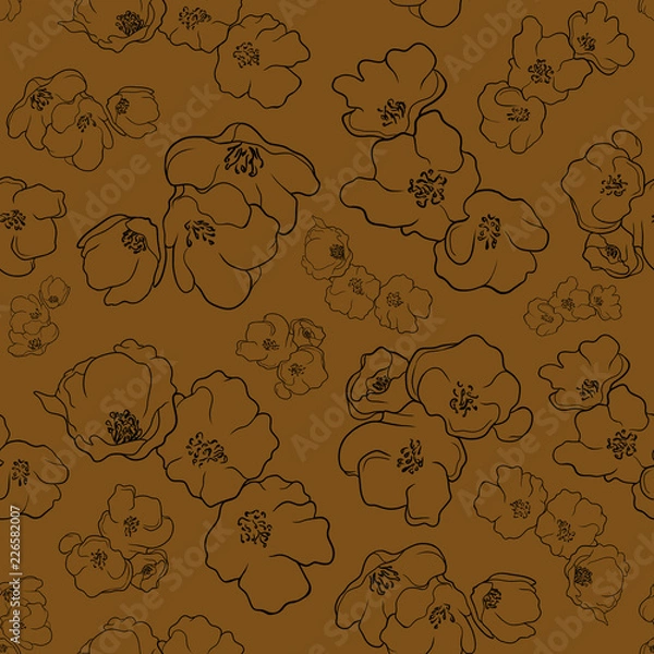Fototapeta Flowers pattern Yellow background