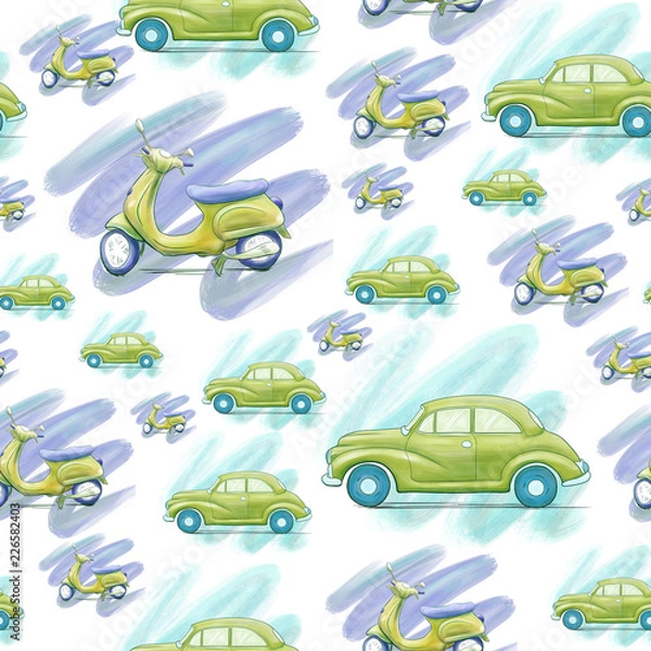 Fototapeta Moto & Auto pattern Green colour