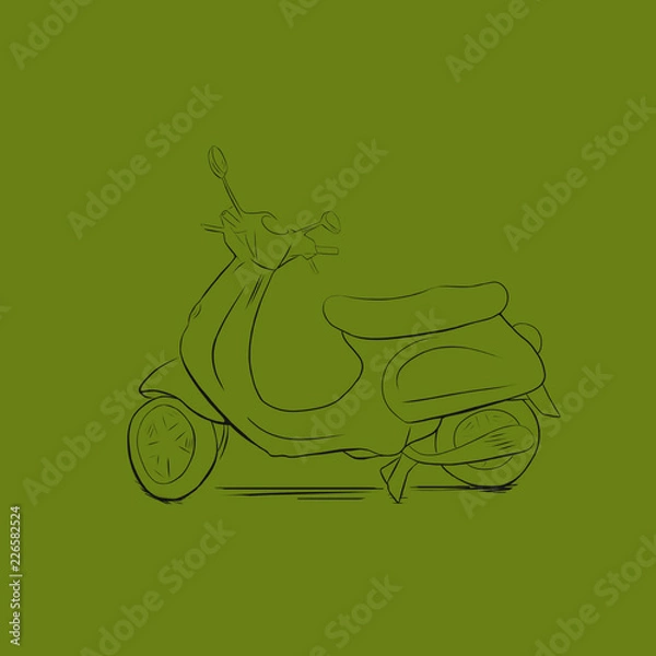 Obraz Motorcycle Green background