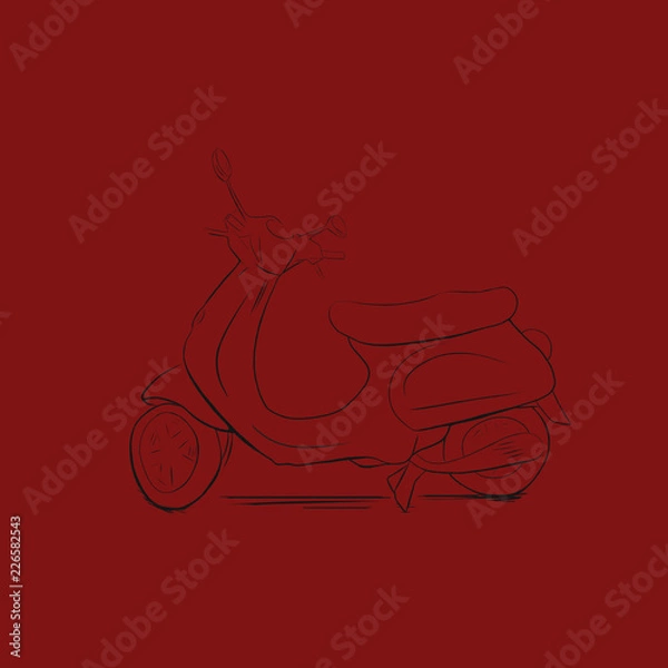 Fototapeta Motorcycle Red background
