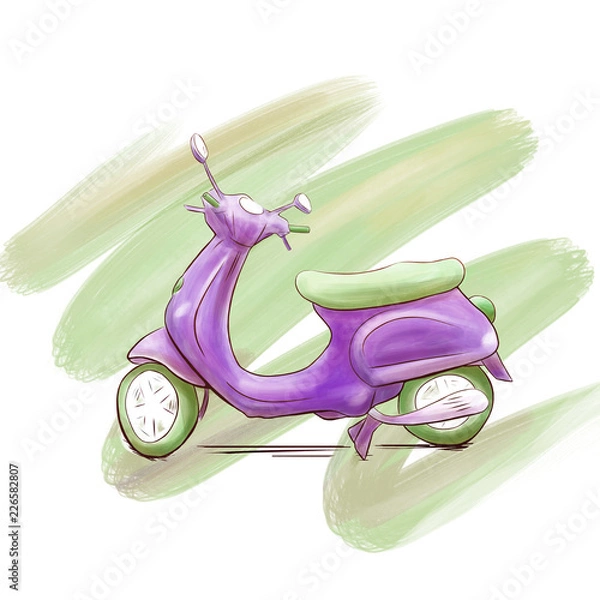 Fototapeta Violet & Green Motorcycle