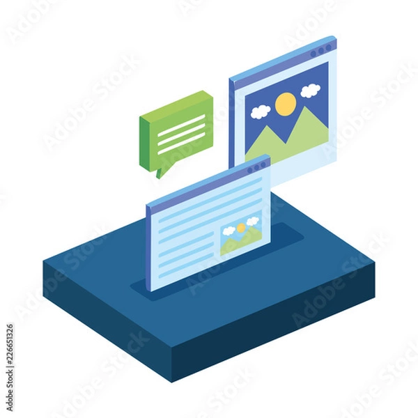 Obraz picture file with template and speech bubble