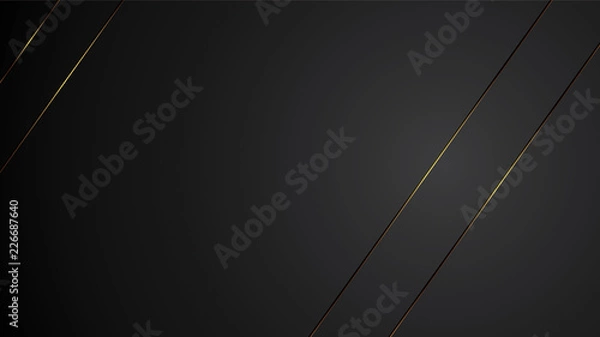 Obraz luxury black background banner vector illustration with gold strip art deco line elegant