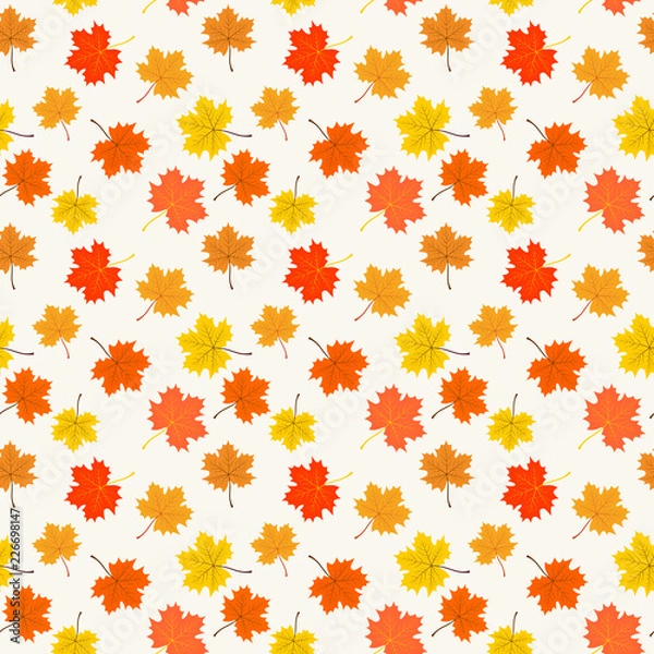 Fototapeta Seamless pattern with maple leaf. Simple background. Stock vector.