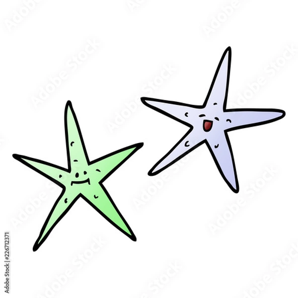 Obraz cartoon doodle star fish