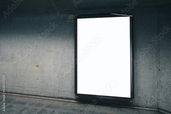 Fototapeta Advertisement light box with blank space. Mock-up design.
