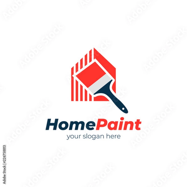 Fototapeta Painter logo.Home paint vector 