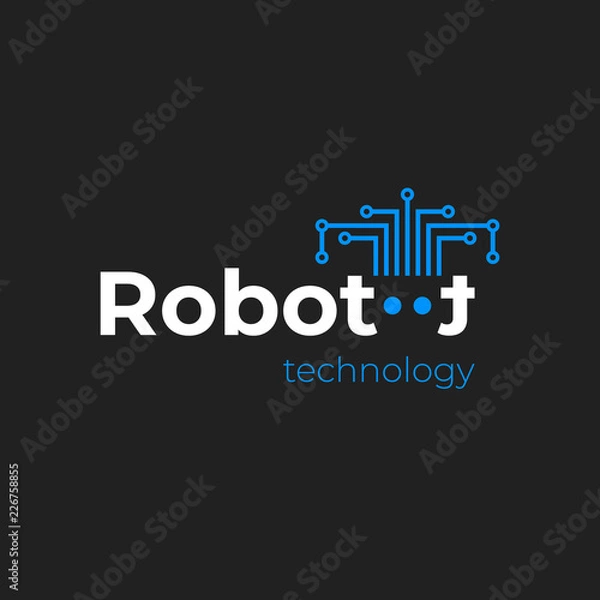 Obraz robot technology logo. vector design