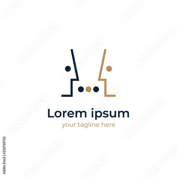 Obraz social people logo. vector template