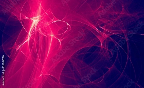 Fototapeta Abstract purple light and laser beams, fractals  and glowing shapes  multicolored art background texture for imagination, creativity and design.