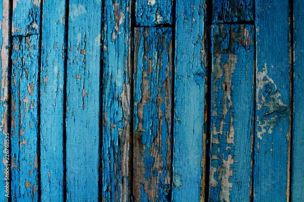 Obraz old blue wood texture background
