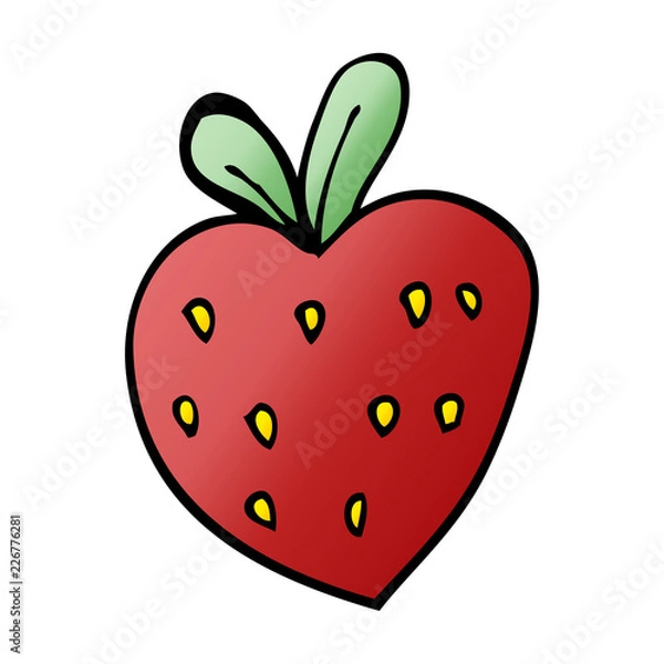 Obraz cartoon doodle strawberry fr