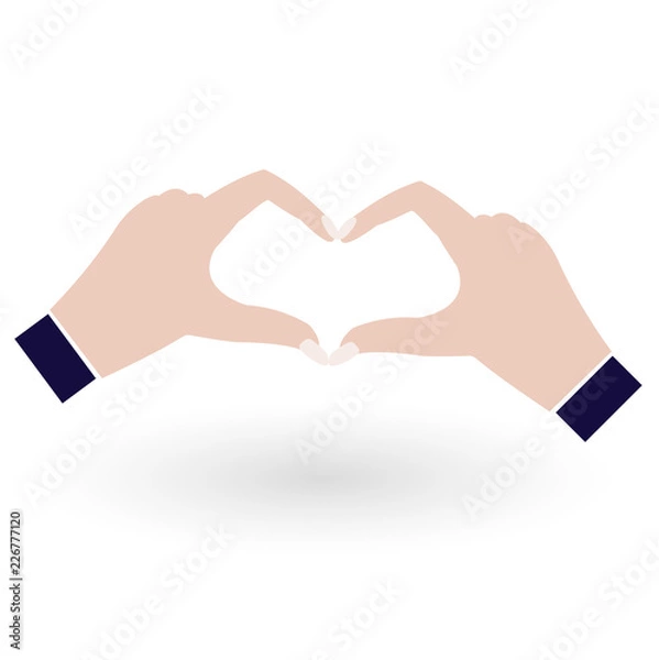 Obraz Vector heart shaped hand gesture
