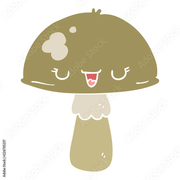 Fototapeta flat color style cartoon mushroom