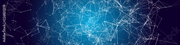 Fototapeta Neural network concept. Connected cells with links. High technology process. Abstract Vector Background