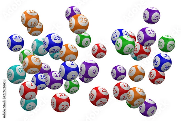 Obraz Color lotto ball. 3D rendering.