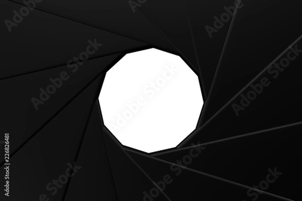 Fototapeta Koncepcja: Przysłona aparatu. Renderowanie 3D.