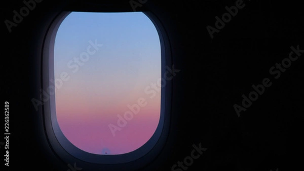 Fototapeta view from the airplane porthole