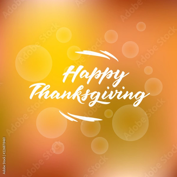 Obraz Thanksgiving poster. Vector illustration of hand-lettered thanksgiving greetings. Hand-lettered thanksgiving message with background. Decorative banner with hand-lettered thanksgiving message. EPS 10