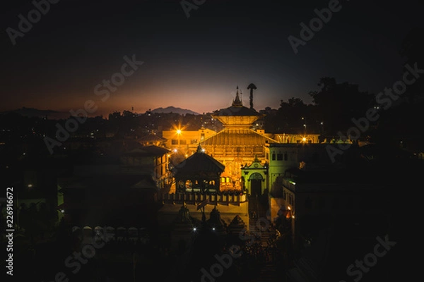 Obraz Night View of Pashupatinath Temple Kathmandu