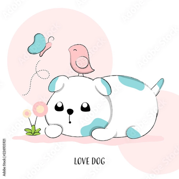 Obraz Cute dog hand drawn style