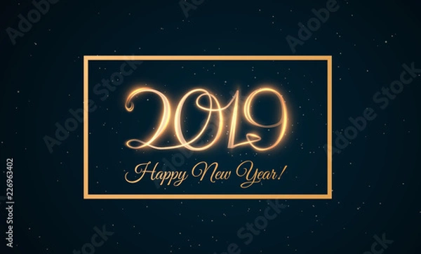 Obraz 2019 abstract New Year holiday background. Vector eps10