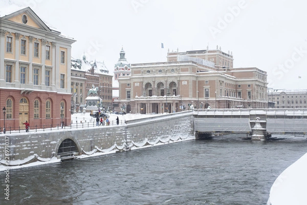 Obraz スウェーデン　ストックホルム　冬