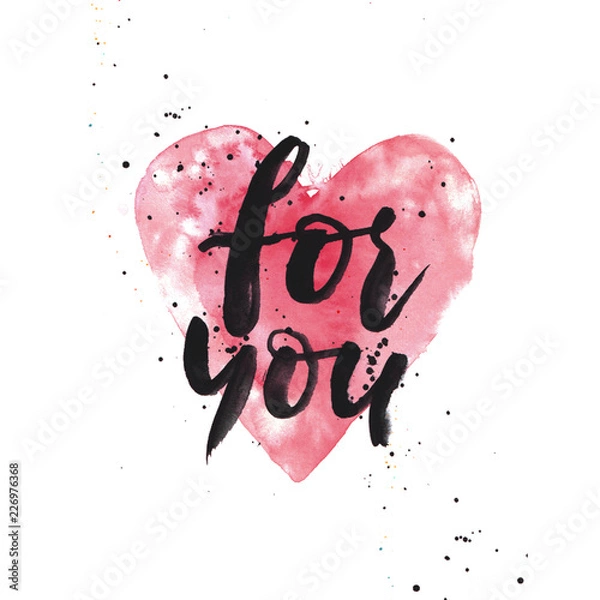 Fototapeta lettering for you with pink heart