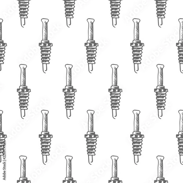 Fototapeta car candle seamless pattern isolated on white background
