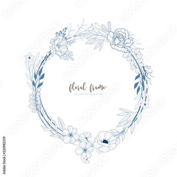 Obraz hand drawn floral frame