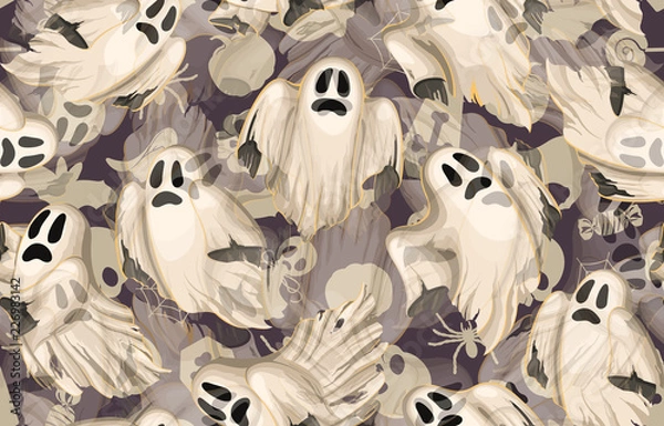 Fototapeta Halloween seamless pattern. Digital pattern for Halloween design Perfect for decoration, wrapping papers, greeting cards, web page background.