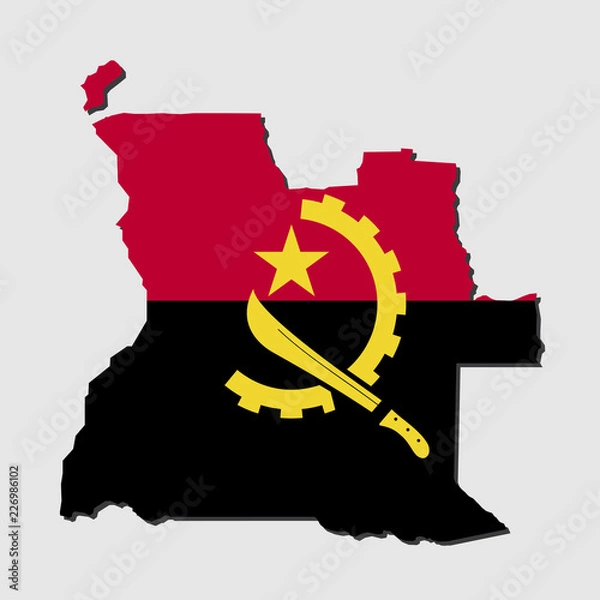 Obraz Angola Map Flag