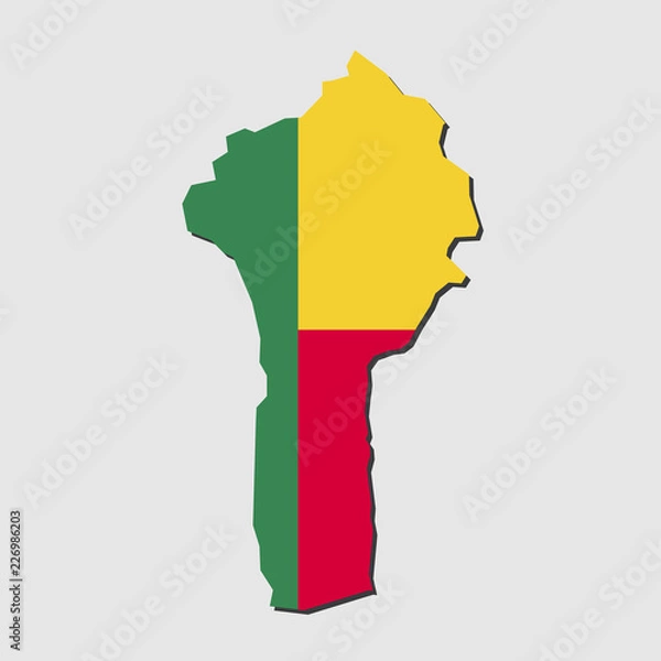 Obraz Benin Map Flag