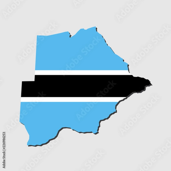 Obraz Botswana Map Flag