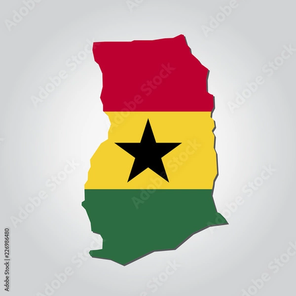 Obraz Ghana Map Flag