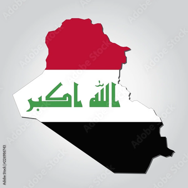 Obraz Iraq Map Flag