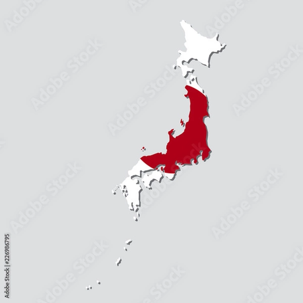 Obraz Japan Map Flag
