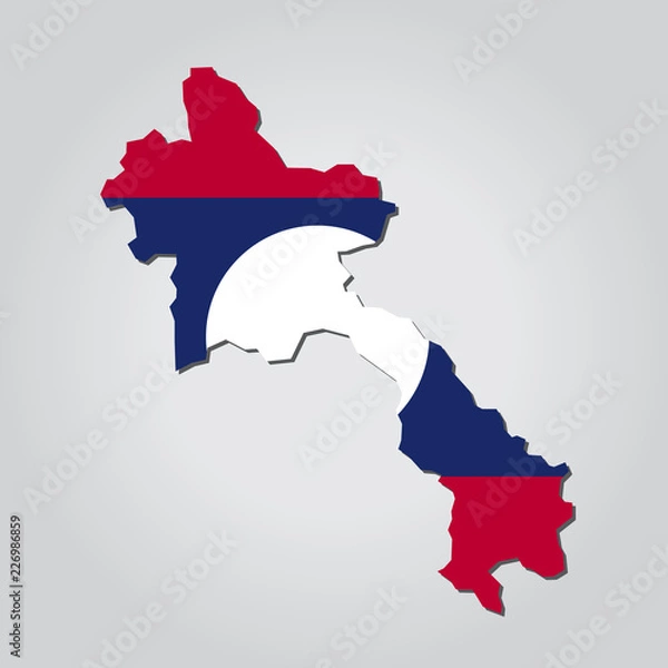 Obraz Laos Map Flag