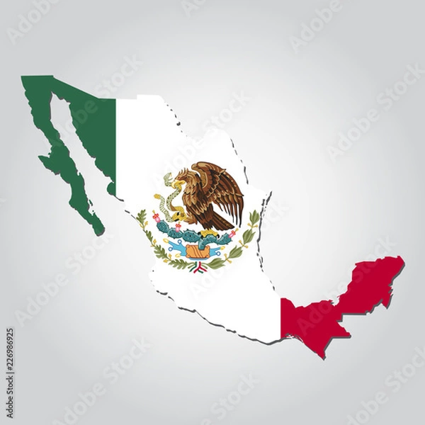 Obraz Mexico Map Flag