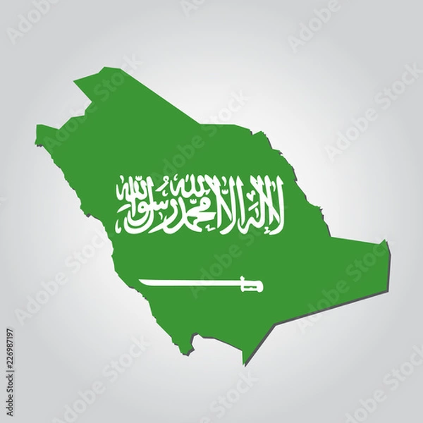 Obraz Saudi Arabia Map Flag