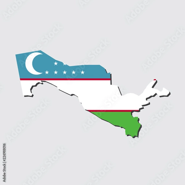 Obraz Uzbekistan Map Flag