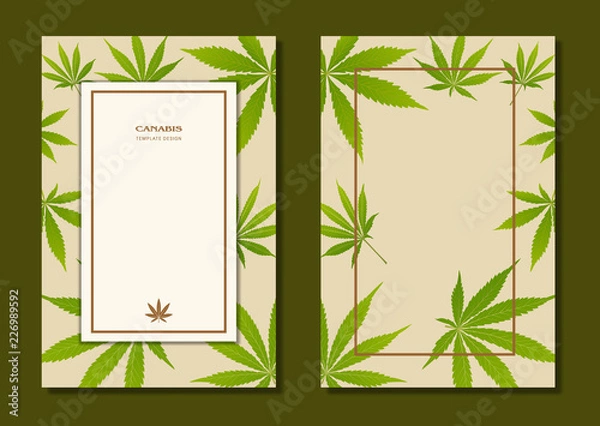 Obraz Green tea leaves vector nature background.