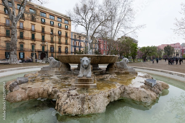 Fototapeta Statues in villa comunale of Naples