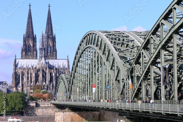 Obraz Kölner Dom und Brücke