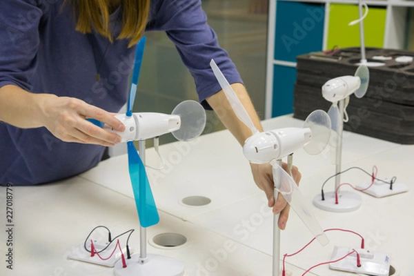 Fototapeta Working process in nanotechnology   laboratory of wind energy.